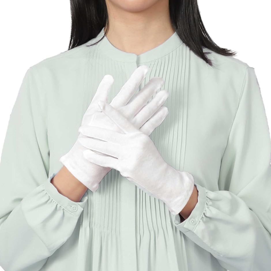 白手袋 作業用手袋 インナーグローブ ナイトグローブ 綿手袋 下ばき マチ無 3組( ホワイト,  SS)｜horikku