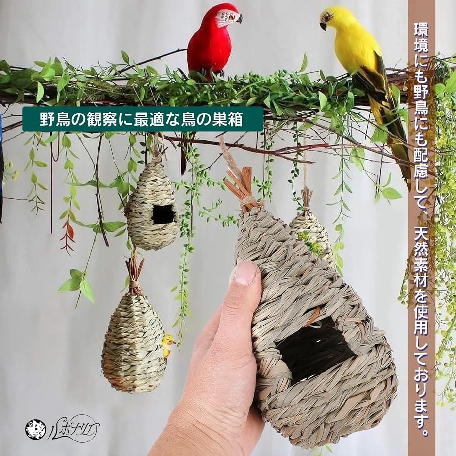 バードハウス 野鳥用巣箱 小鳥 鳥の巣 シンプル アクセサリー( ブラウン)｜horikku｜03
