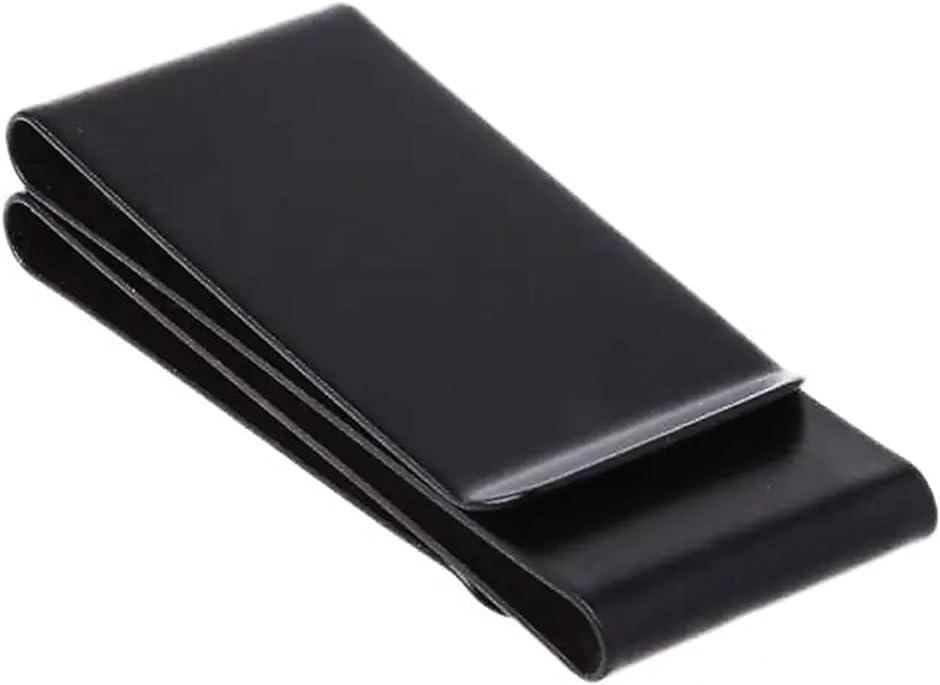 マネークリップ 黒 カードクリップ 3面 ステンレス 財布 カードホルダー シンプル ラグジュアリー( ブラック)｜horikku