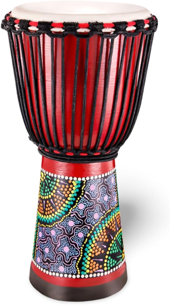 Uccellino ジャンベ 8インチ 民族楽器 子供 ハンドドラム 置物 太鼓 40cm( レッド)