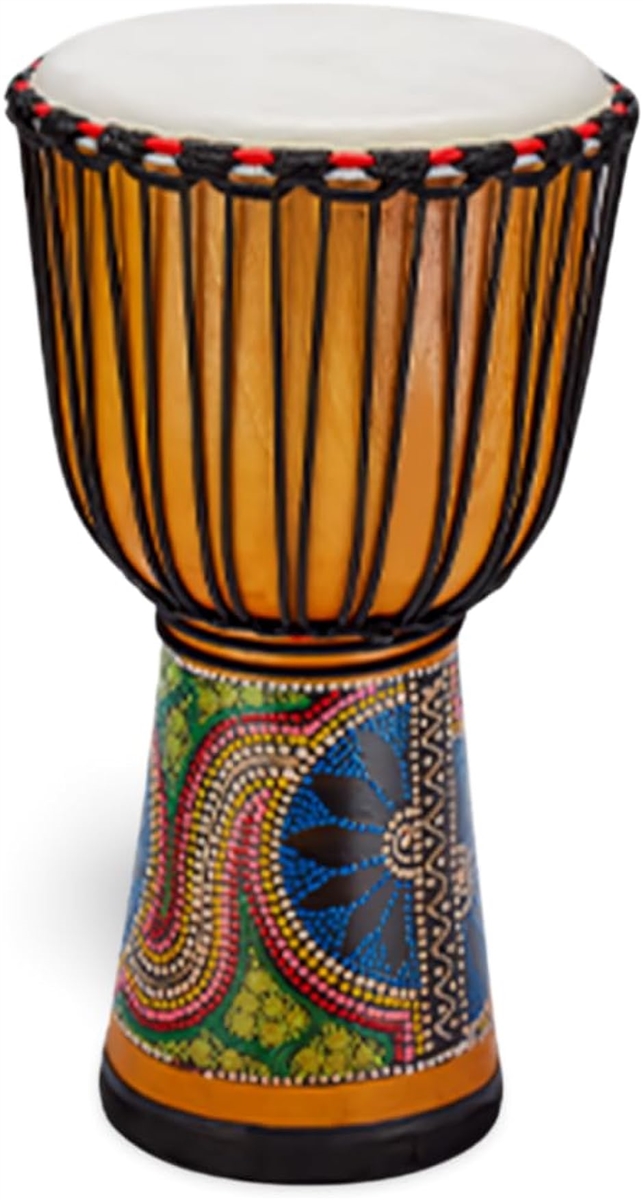 Uccellino ジャンベ 8インチ 民族楽器 子供 ハンドドラム 置物 太鼓 40cm( ナチュラルウッド)