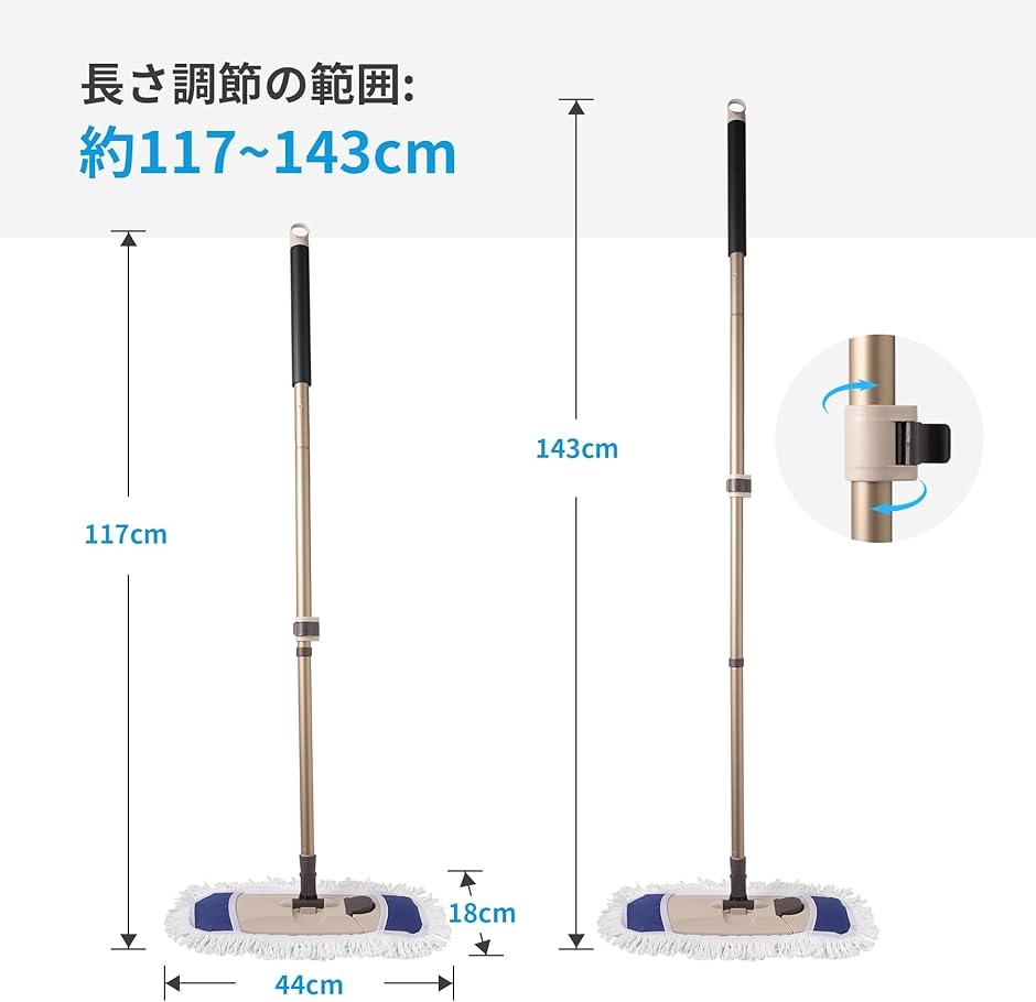 フロアモップ 水拭き 乾拭き 掃除モップ 業務...の詳細画像1