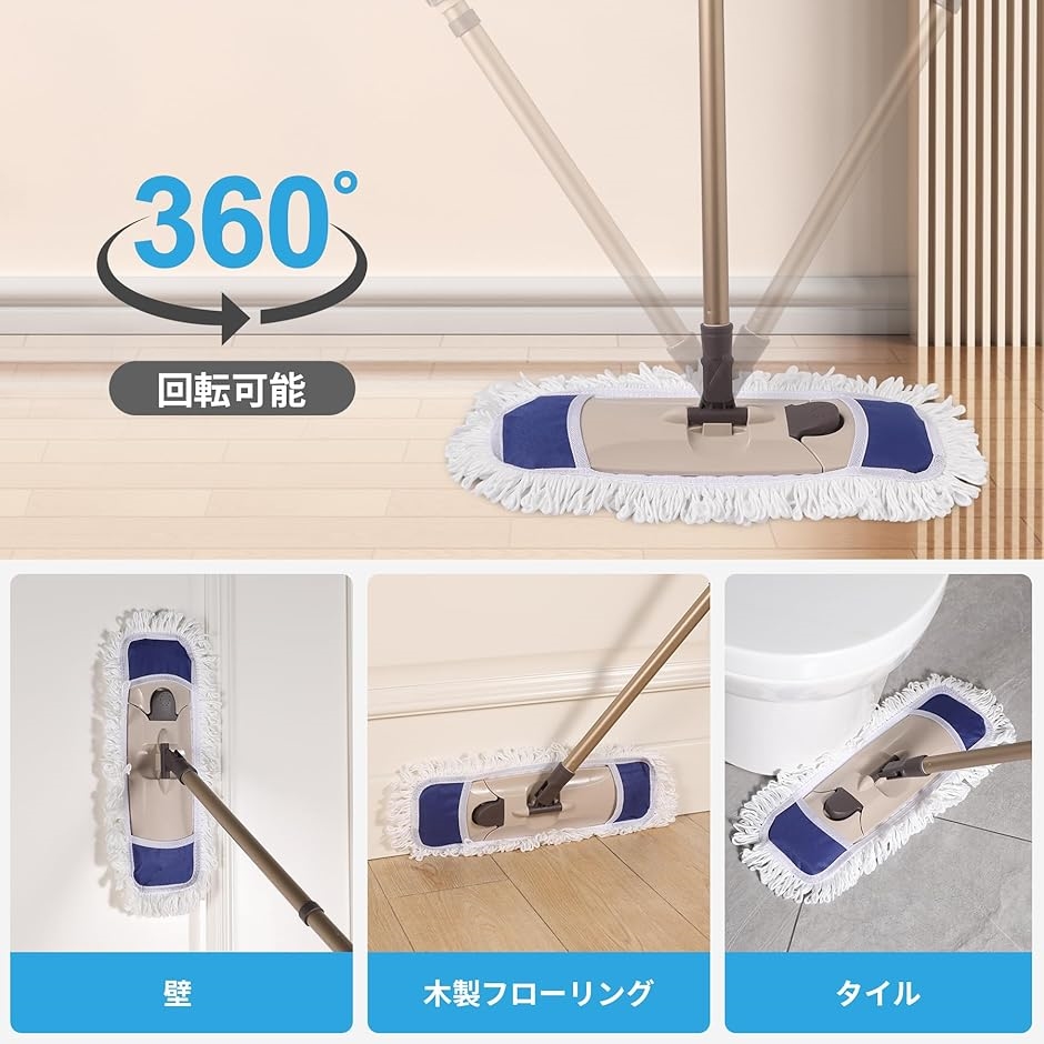 フロアモップ 水拭き 乾拭き 掃除モップ 業務モップ 3種類モップクロス