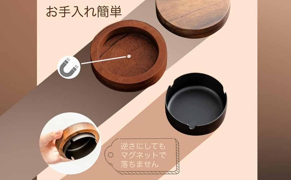高級ステンレス 蓋つき灰皿 シルバー まとめ売り 銀 木製 灰皿