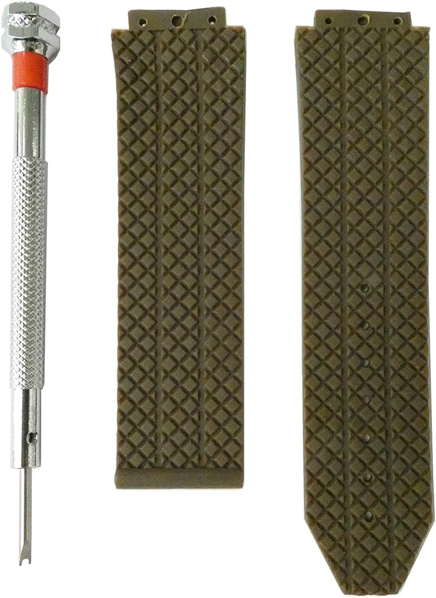【互換品】 互換品 ウブロ専用 ラバーベルト 24mm ウブロビッグバン ソフトシリコン 社外品 ゴム 非純正品(ブラウン,  ワンサイズ)