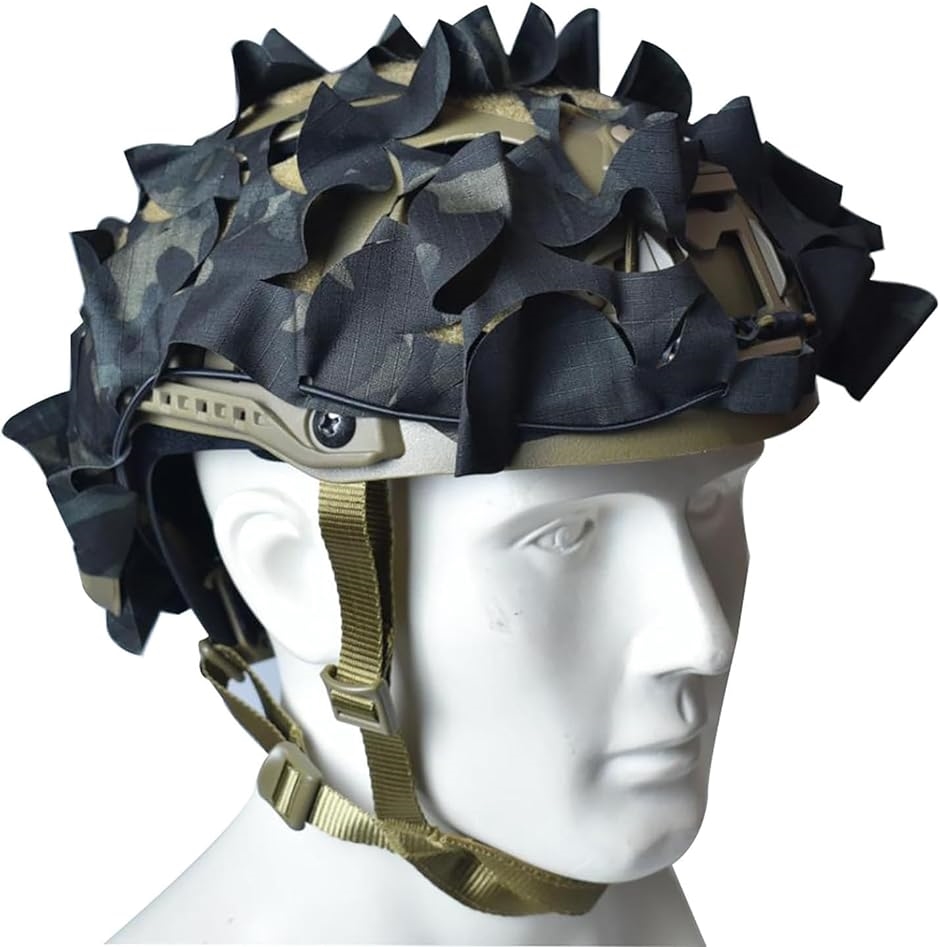 ヘルメットカバー サバゲー FAST PJ ミリタリー 3D カモフラージュ CP黒( 穴 CP黒)｜horikku