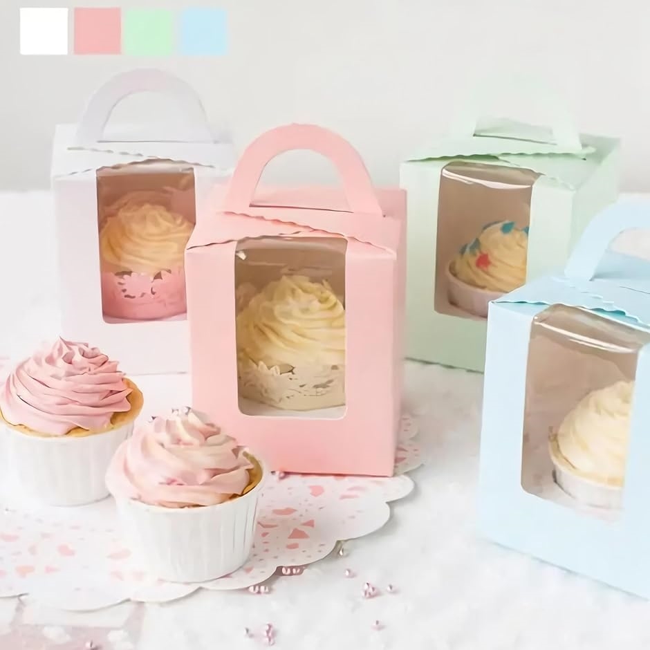 ケーキ 箱 ケーキボックス 24個 クラフト紙 小さい ケーキの箱 カップ
