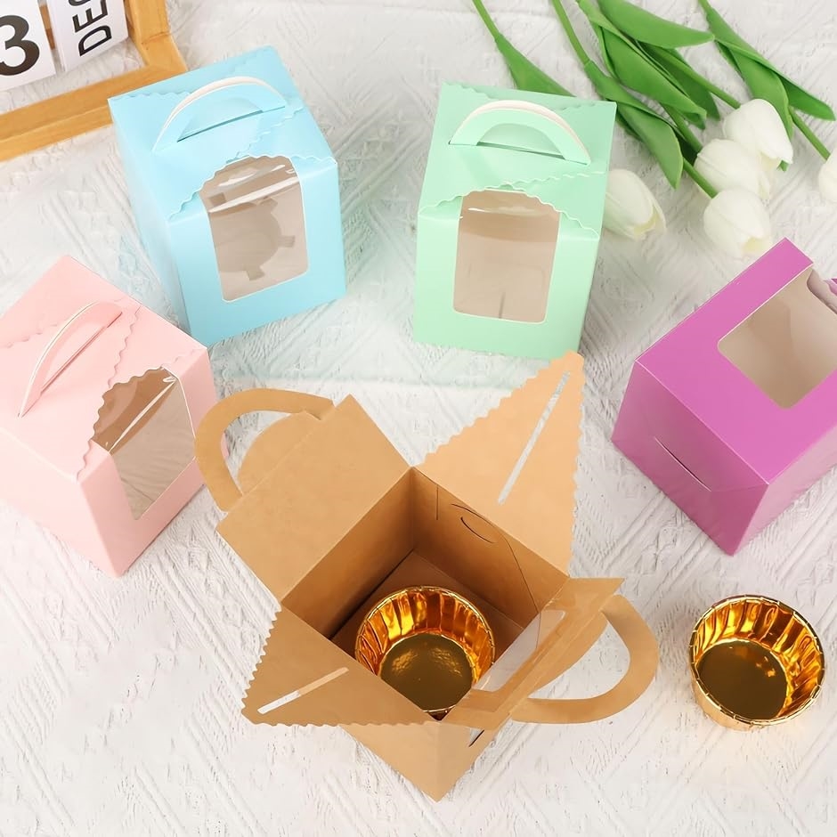 ケーキ 箱 ケーキボックス 24個 クラフト紙 小さい ケーキの箱 カップ