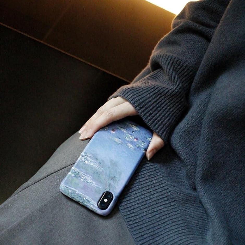 絵画のスマホケースiPhone15 モネ 睡蓮 アート 名画 美術館 印象派 韓国 おしゃれ 花柄 公式(ブルー,  iPhone15) | ブランド登録なし | 05