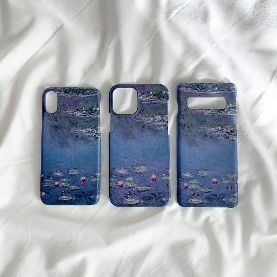 絵画のスマホケースiPhone15 モネ 睡蓮 アート 名画 美術館 印象派 韓国 おしゃれ 花柄 公式(ブルー,  iPhone15) | ブランド登録なし | 07