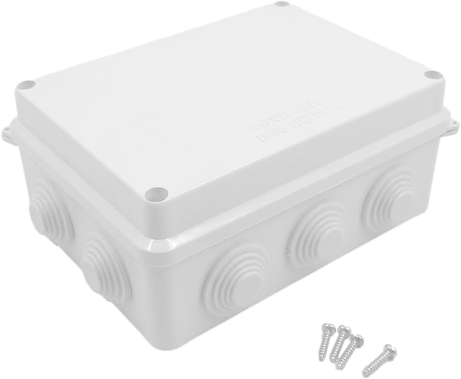 ジャンクションボックス 電源ボックス 屋外 防水 電気ボックス 電盤 小型 防塵 接続 ホワイト( 150x110mm)