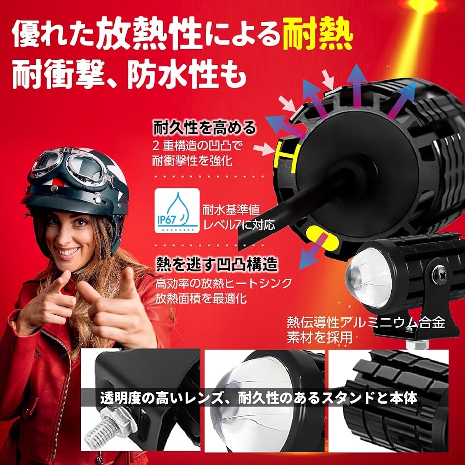 楽天市場】PIENSE バイク フォグランプ LED 2個/スイッチ付き