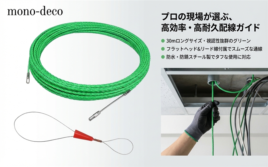 配線ガイド 通線ワイヤー スチールワイヤー スチール製 ロッド径4.5mm