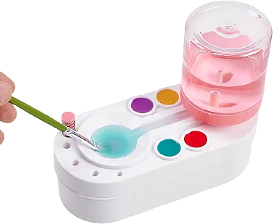 筆洗い ブラシリンサー コンパクト プラモデル 模型 水彩 筆洗い機 筆洗器( ピンク,  コンパクト)｜horikku