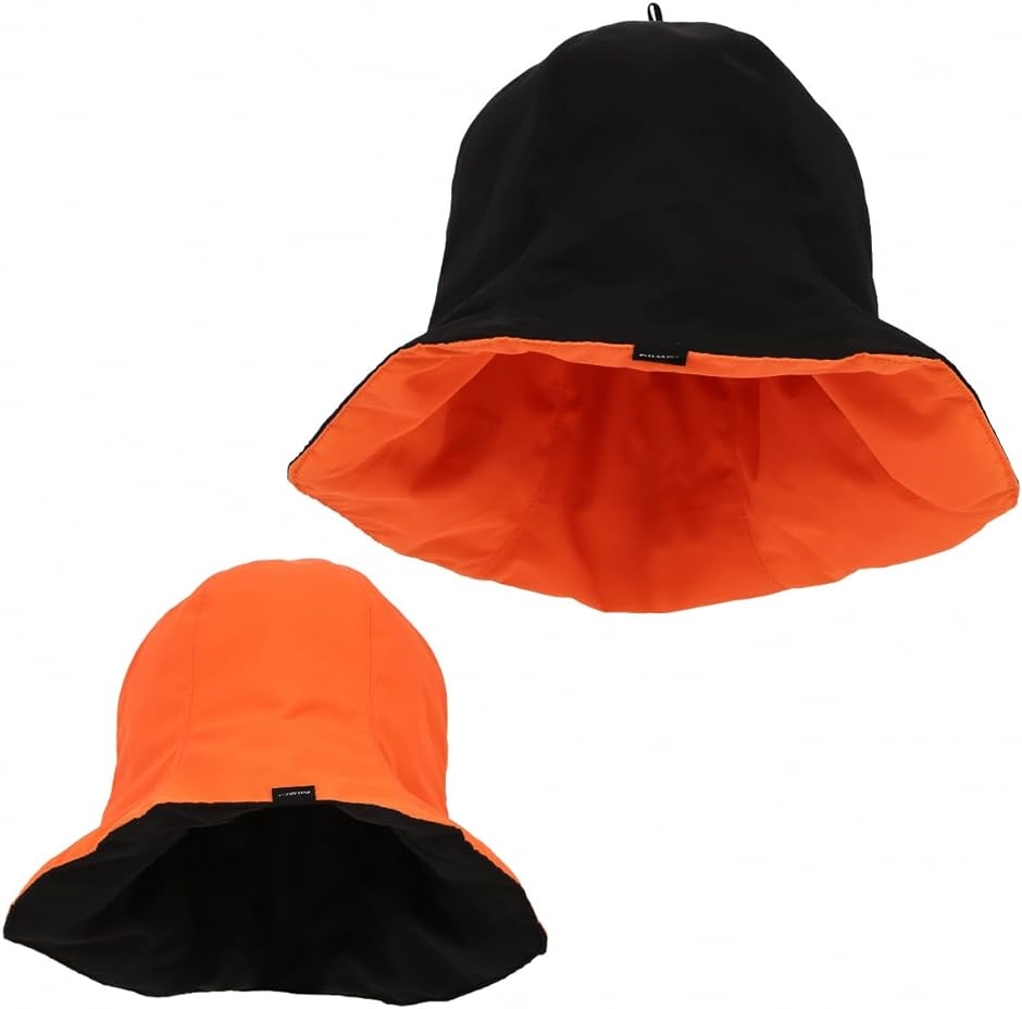サウナハット メンズ レディース ナイロン サウナ帽子 フリーサイズ ブラックxオレンジ( ブラック/オレンジ,  Free Size)｜horikku