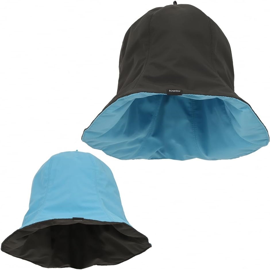 サウナハット メンズ レディース ナイロン サウナ帽子 フリーサイズ( グレーxライトブルー,  Free Size)