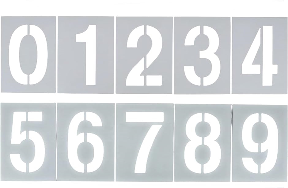 駐車場 番号 数字 ステンシルプレート スプレー 吹き付け ナンバープレート( 20cm)｜horikku