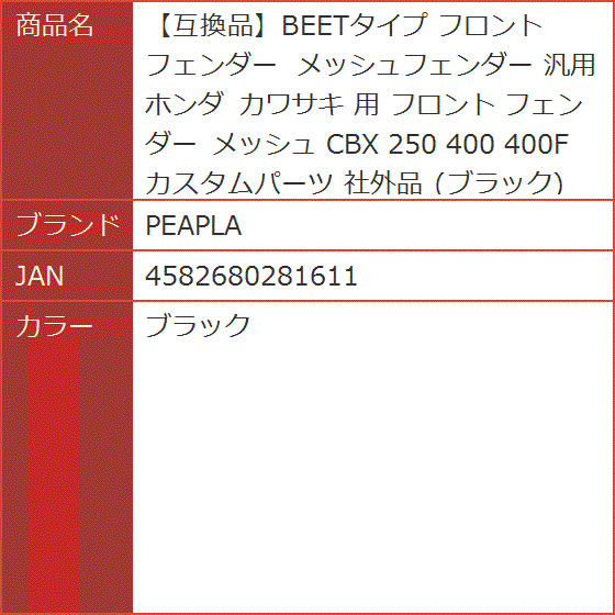 beet フロントフェンダーの商品一覧 通販 - Yahoo!ショッピング