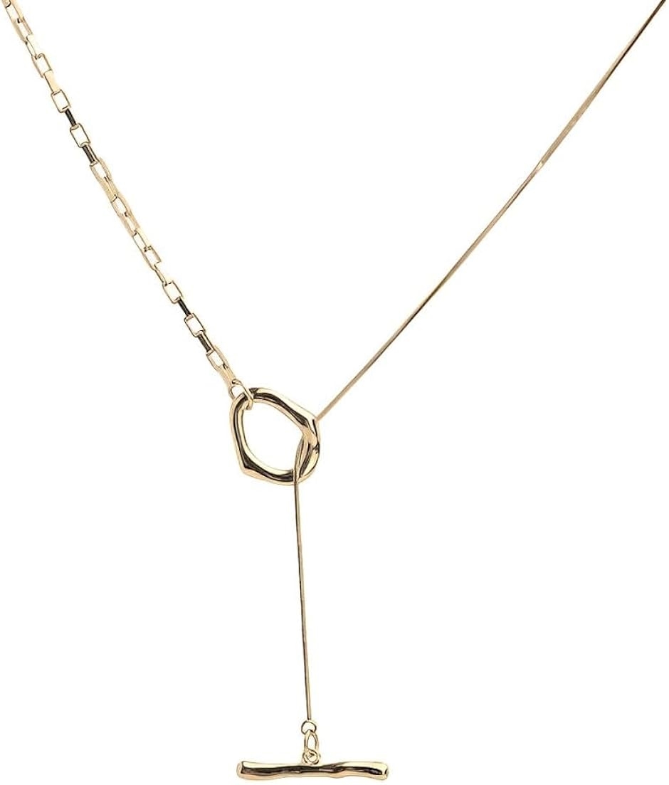 Yahoo! Yahoo!ショッピング(ヤフー ショッピング)ロングネックレス レディース マンテル チェーン アクセサリー ジュエリー ペンダント チョーカー トグル おしゃれ 人気（ゴールド）