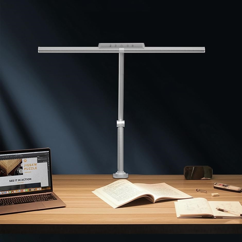 デスクライト led 電気スタンド クランプ式 高輝度1200Lux 24w MDM( シルバー,  クランプ式(シルバー・学生向け))