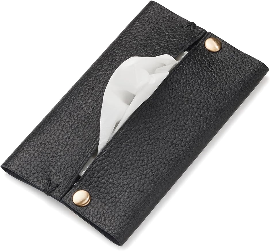 ポケットティッシュケース ポケットティッシュカバー(ブラック, 6.3長