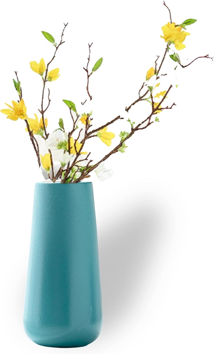 陶器の花瓶 高さ20cm程度 花瓶 陶器 高さ20cm おしゃれ フラワーベース(水色, Basic) : スピード