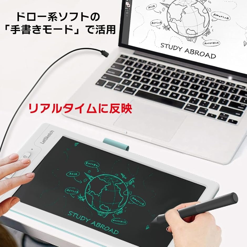 DigiNote Pro3 電子メモ ペンタブ ペンタブレット 小型 LCD スマホ連動 手書き 10インチ( 3.DNP3-ホワイト)｜horikku｜03