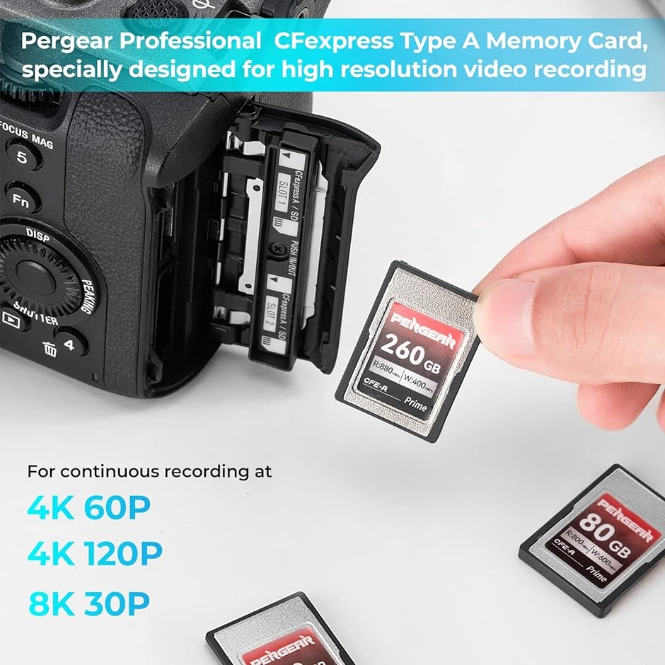 CFexpress Type Aメモリーカード プロフェッショナル タイプ 最大 800MB/秒の読み取り速度 ＆ 4K( 80GB)｜horikku｜05