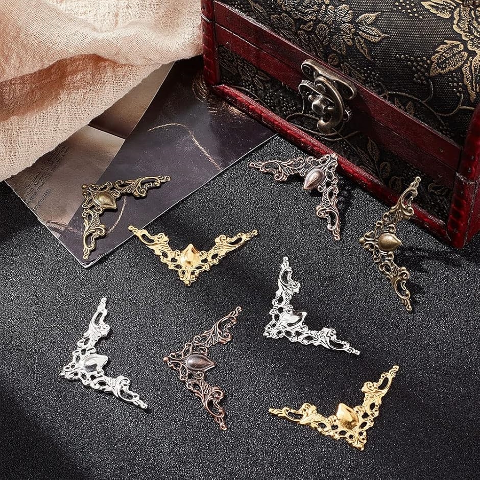 120枚入り コーナー金具 ボックスコーナー 装飾金具 4色 アンティーク