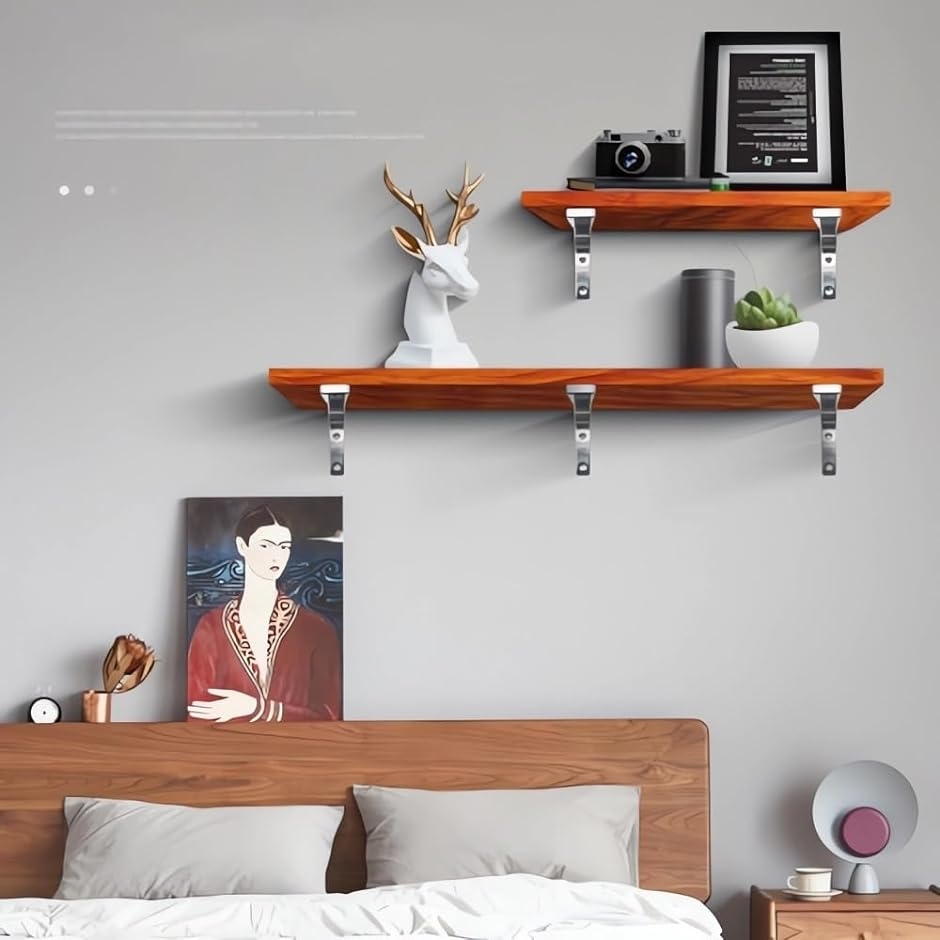 棚受け 金具 L字型 ブラケット ステンレス製 2本入 壁 棚支え ネジ付