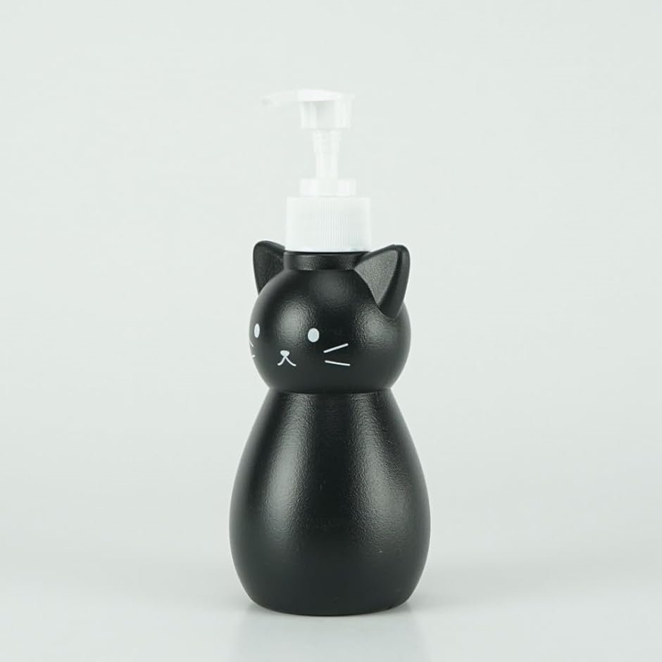 ネコのディスペンサー ホワイト Sサイズ + Lサイズ 黒猫 ペアボトル 2種セット シャンプー トリートメント ハンドソープ( 黒)｜horikku｜07