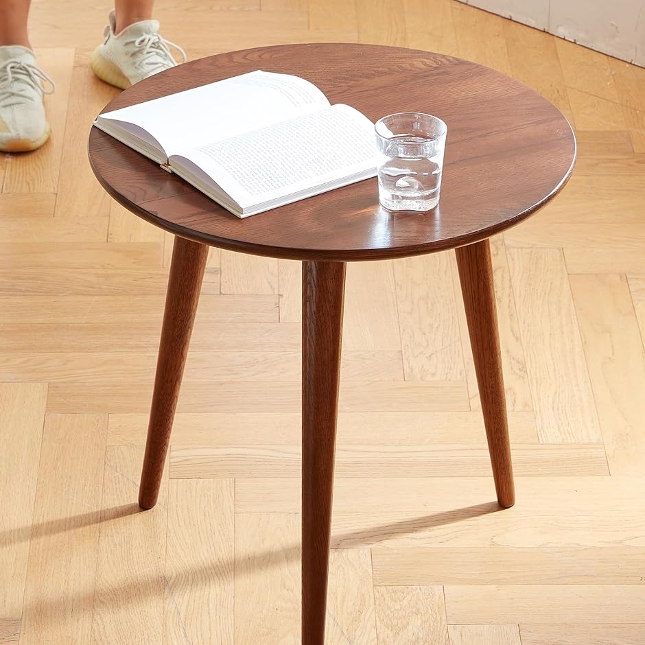 丸テーブル サイドテーブル カフェテーブル 直径60cmx高さ60cm MDM( ブラウン,  直径60cm)｜horikku｜07
