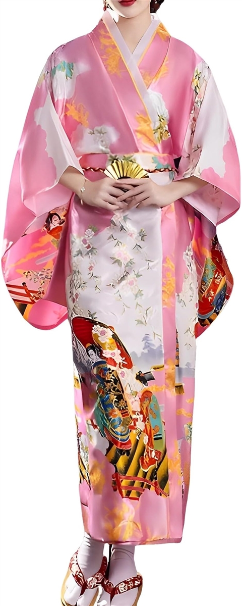 和服 レディース コスプレ 衣装 和装 浴衣 ハロウィン コスチューム 夏祭り和柄 e996( ピンク)
