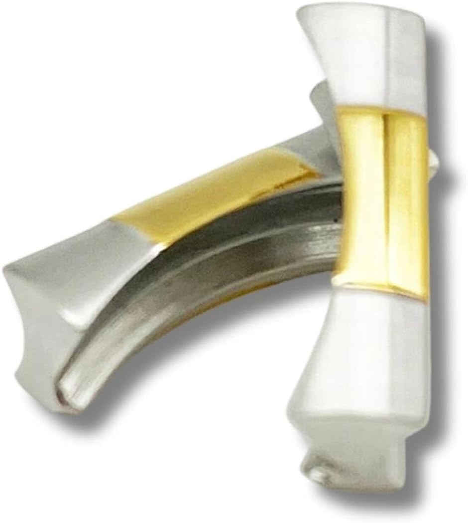 フラッシュフィット エンドパーツ エンドリング 腕時計部品 21mm シルバーxゴールド( シルバー/ゴールド)