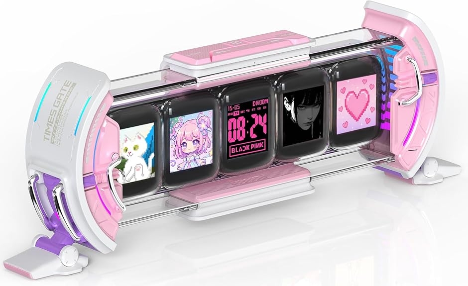 Times Gate 5Way�f�W�N���b�N �X�`�[���p���N�� PC�f�X�N���ʂ� �ߖ��� (�s���N,  36x21x11.8cm)