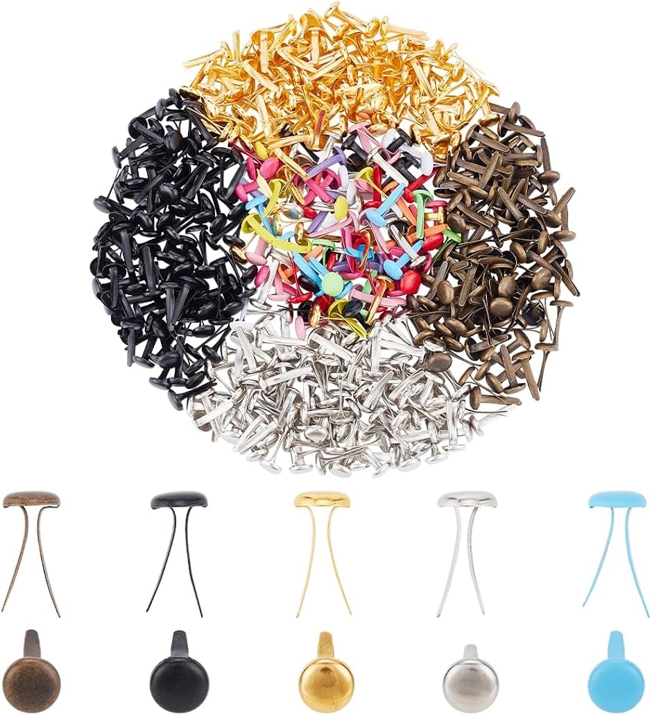 割りピン 割ピン 約500個 コラージュ素材 留め具 手帳デコ 固定用 DIY アクセサリー 切り紙 MDM( ミックス,  ワンサイズ)