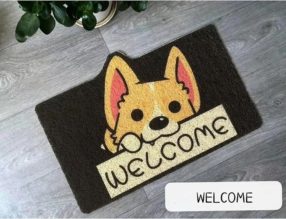 ラグマット リビングマット玄関マット お風呂マット コーギー犬柄イヌ　ワンちゃん 50×109cm 玄関マット カーペット ワンチャン フロアマット