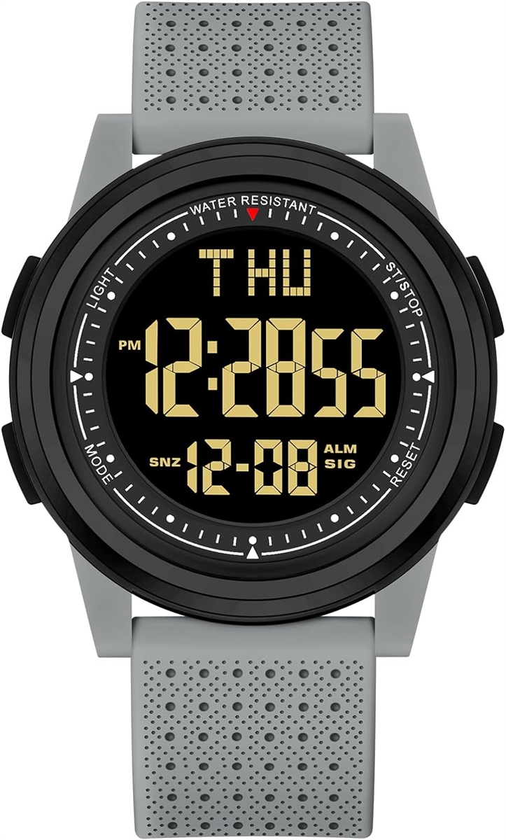 Yahoo! Yahoo!ショッピング(ヤフー ショッピング)腕時計 デジタル メンズ スポーツウォッチ 超薄型腕時計 男女兼用 防水 多機能付き デジタル腕時計 タイムゾーンの切り替え（ グレー）