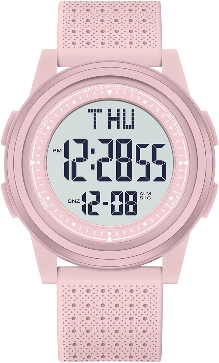 Yahoo! Yahoo!ショッピング(ヤフー ショッピング)腕時計 デジタル メンズ スポーツウォッチ 超薄型腕時計 男女兼用 防水 多機能付き デジタル腕時計 タイムゾーンの切り替え（ ピンク）