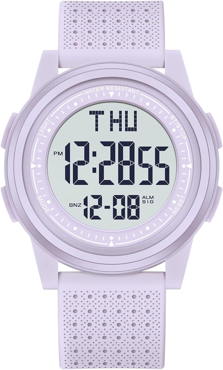 Yahoo! Yahoo!ショッピング(ヤフー ショッピング)腕時計 デジタル メンズ スポーツウォッチ 超薄型腕時計 男女兼用 防水 多機能付き デジタル腕時計（ ライトパープル）