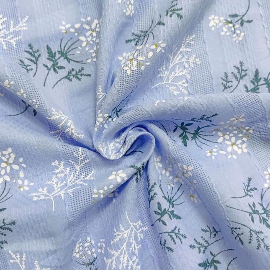 花柄 コットン 生地 選べる6色 幅1.4m 綿100％ ジャガード 手芸 レース フラワー 布( ブルー,  2m)｜horikku