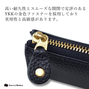 筆箱 ペンケース シンプル 革 レザー スリム 大人 YKKファスナー