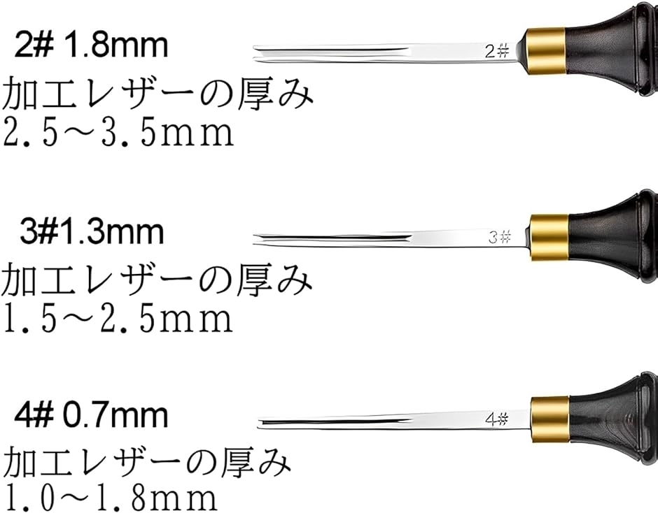 ヘリ落とし レザークラフト 革工具 エッジャー ステンレス 黒檀( 1.3mm)｜horikku｜04