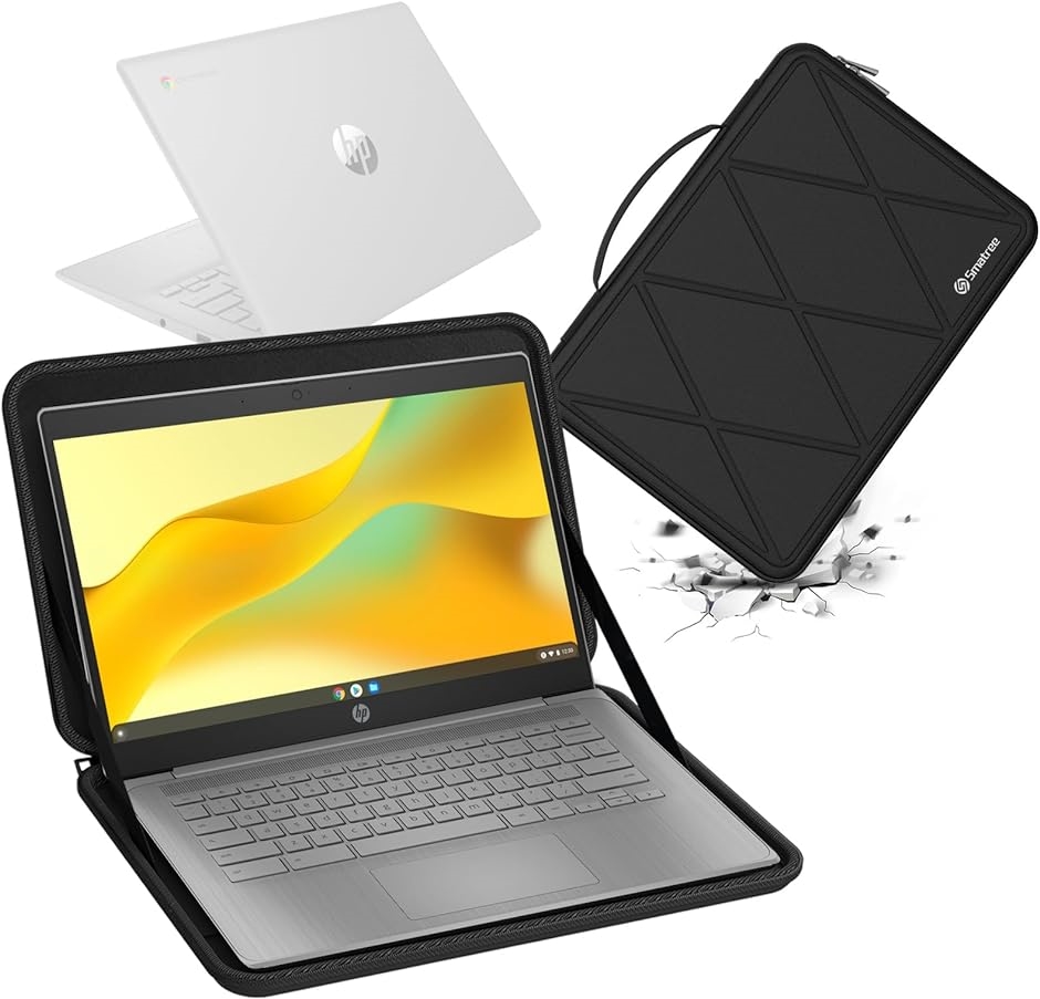 ハードEVA保護スリーブケース 14インチ HP Chromebook 防水 MDM( Black,  For HP 14インチ（M67）)