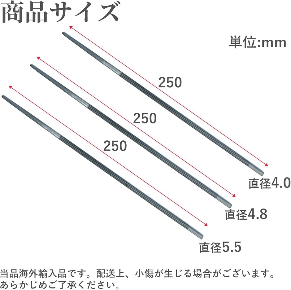 丸ヤスリ チェンソー チェーンソー やすり 棒ヤスリ ソーチェーン ソーチェン 研磨 研ぎ器 目立て 刃研ぎ 替え刃( 5.5mm)