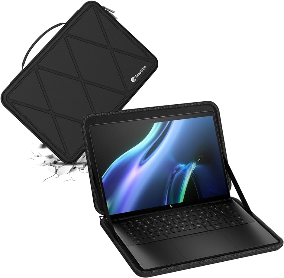ハードEVA保護スリーブケース 14インチ HP Chromebook x360 MDM( Black,  For HP 14インチ（M50）)