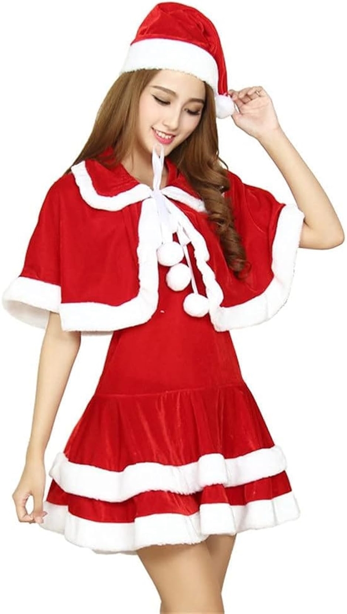 クリスマスサンタ コスプレ 衣装 可愛い サンタクロース サンタコス ファッションレディース コスチューム XXL( レッド)