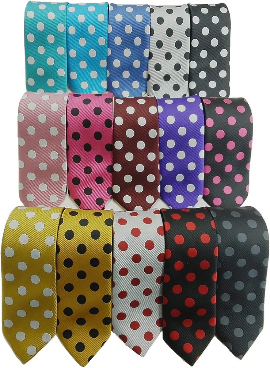 ロングヒットシリーズ日本製6cm大きなドット水玉柄ネクタイ(ピンク