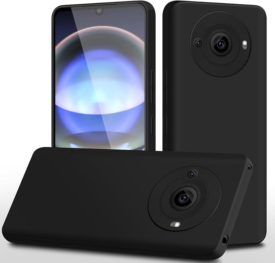 AQUOS R8 pro ケース マットブラック携帯便利 ストラップホール付きSH