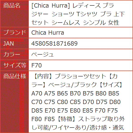 楽天市場】ブラショーツ セット f70の通販